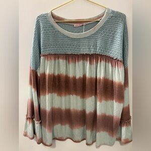 NWT Ces Femme Tie Dye + Knit Top